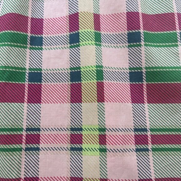 Torrid Mini Poplin Tiered Ruffle Strap Dress Plaid Pink Green NWT Plus 1X 14-16 - Picture 10 of 11